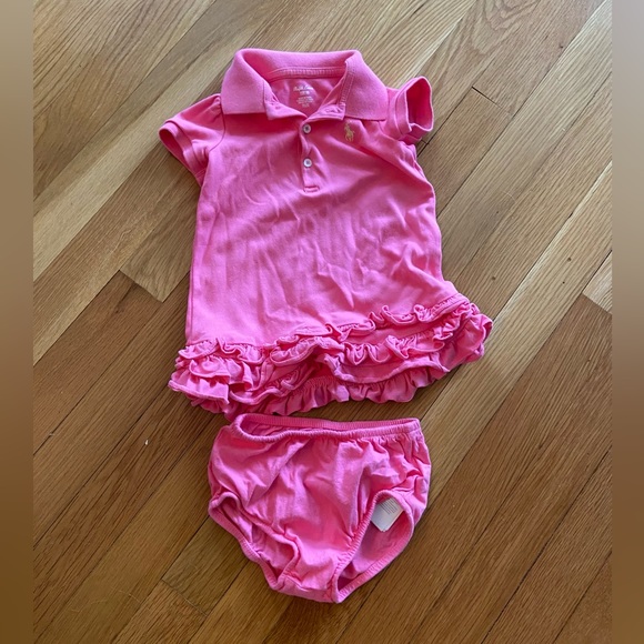 Ralph Lauren Polo infant collared shirt dress with bloomers size 12 month - Picture 2 of 4